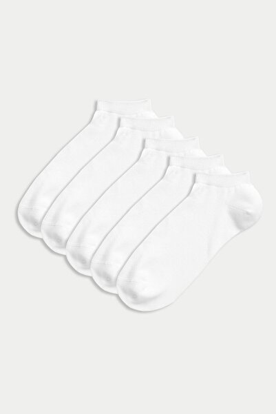 Marks & Spencer , Set de șosete până la gleznă - 5 perechi, Alb, 38-40 cm