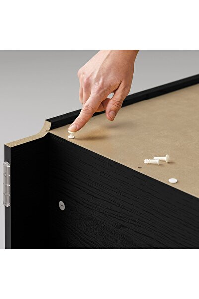 IKEA kapaklı kitaplık, siyah meşe görünümlü, 80x30x106 cm