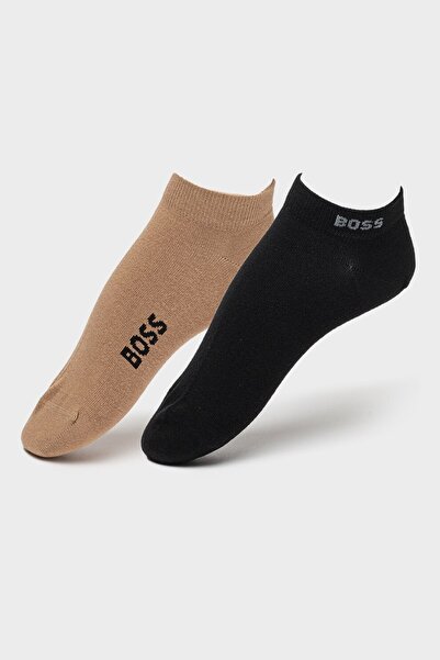 BOSS , Set de sosete pana la glezna - 2 perechi, Negru, Caramel, 39-42