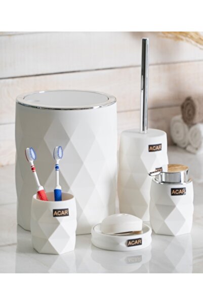 ACAR Astorıa Acrylic Bathroom Set 5 Pcs Tkebt White