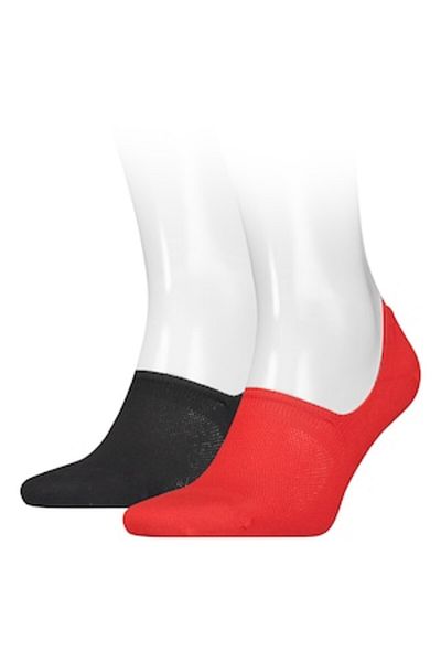 Calvin Klein , Unisex Socks Set - 2 Pairs, Very Short, Vermilion Red, Black, Size 39-42