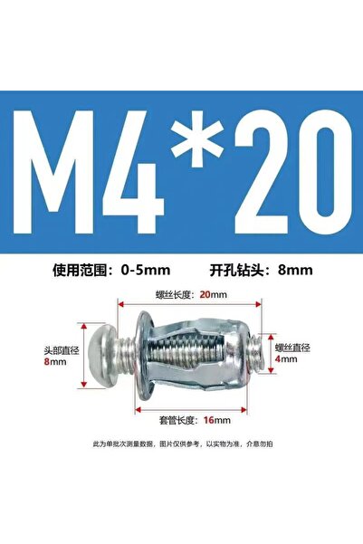 choice2 20 قطعة M4x20 صواميل تثبيت لولبية، مسامير تثبيت بتلاتية، وسدادات توسي...