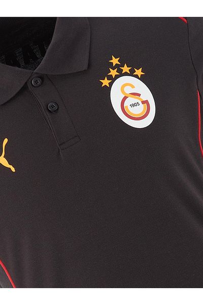 Galatasaray Licensed Puma a Team Polo Written Black T-Shirt