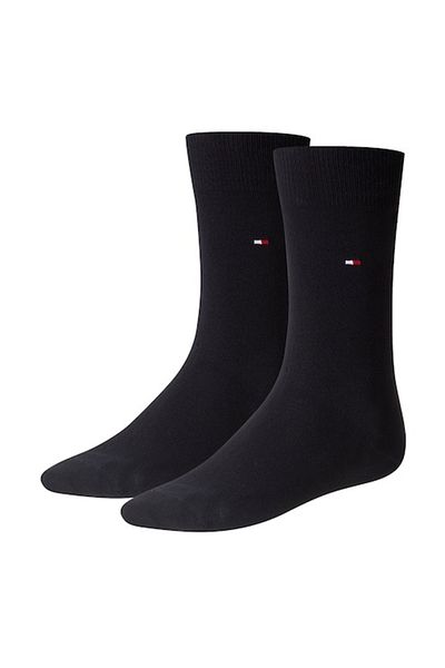 Tommy Hilfiger , Set de sosete lungi cu logo brodat - 2 perechi, Albastru ultramarin, 43-46