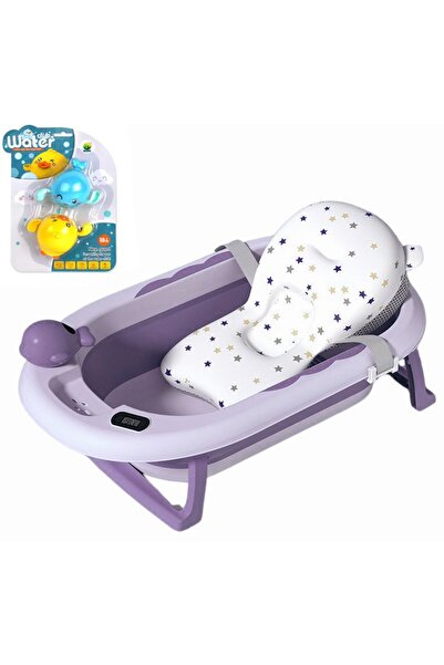 LittleDomi Cadita Pliabila cu Perna de Baie Hipoalergenica pentru Bebelusi Li...