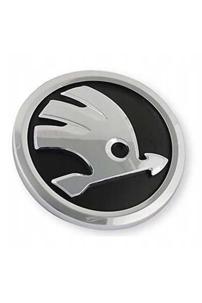 Bestdiverse Emblemă Skoda, pentru Octavia 5JD853621A, 80 mm, Negru/Argintiu