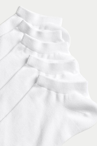 Marks & Spencer , Set de șosete până la gleznă - 5 perechi, Alb, 38-40 cm