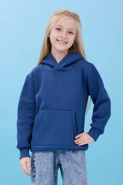 Perendi Hanorac de iarnă unisex cu glugă și buzunar cangur - Indigo