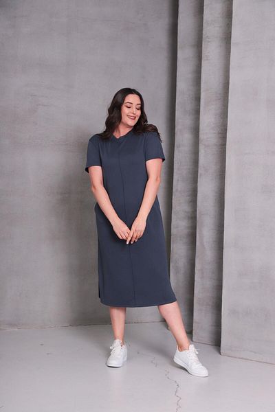 Ebsumu Women's Plus Size Sho Fabric Pique Dress