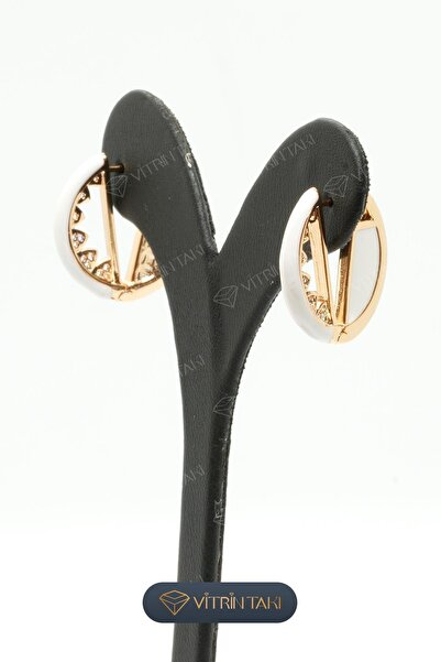 XUPING JEWELRY Beyaz Taş Detaylı Altın Renk Xuping Küpe