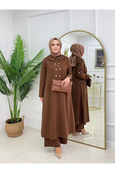 VALENS BOUTİQUE Women's Hijab Set 2 Piece Tunic & Pants Set