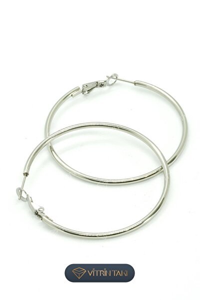 Çelik Gümüş Renk Halka Küpe