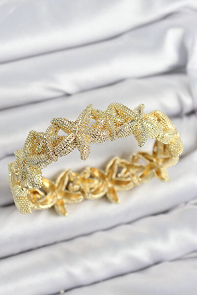 Twin Store Brass Starfish Model Gold Color Elastic Women's Bracelet