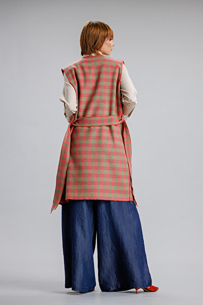 RVL Pink checked fabric vest