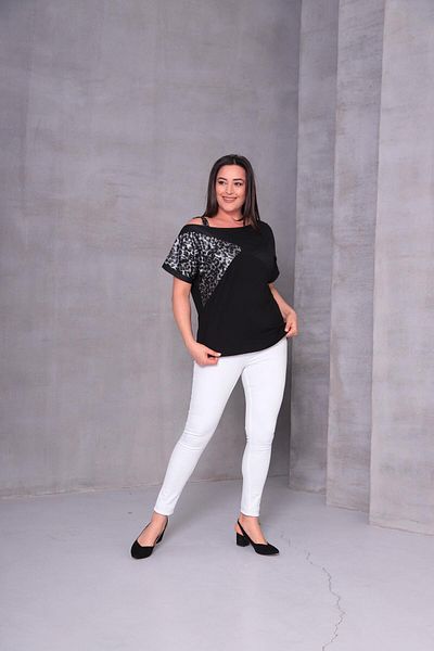Ebsumu Women's Plus Size Leopard Printed Strap Blouse