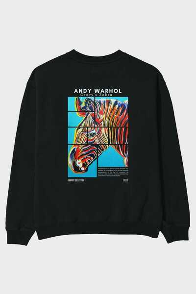 Ankhises سويت شيرت أندى وارهول مطبوع من الخلف كبير الحجم للرجال والنساء للجنسين