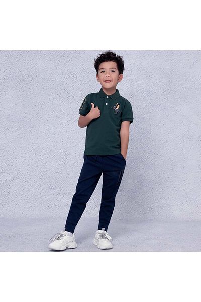 Giordano Kids' Napoleon Polo: Classic Piqué, Bold Embroidery, All-Day Comfort