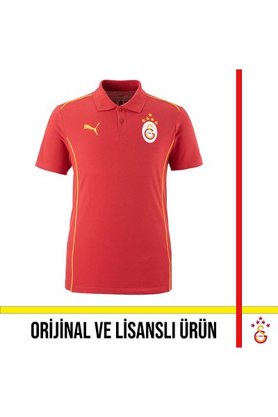 Galatasaray Licensed Puma a Team Polo Written Red T-Shirt