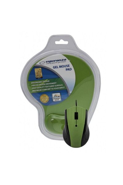 SOHO Set cu mouse optic cu fir USB și suport pentru încheietura mâinii, 1200 DPI, 1,2 m, verde