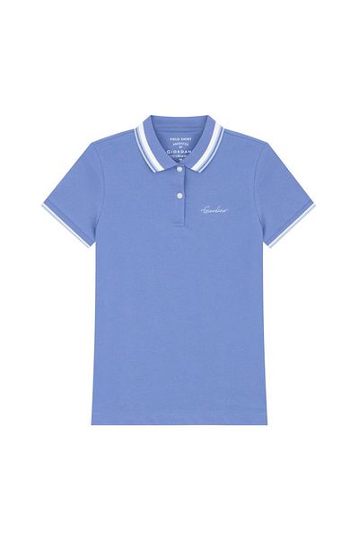 Giordano Women's Classic Cotton Pique Polo - Slim Fit, Embroidered Detail