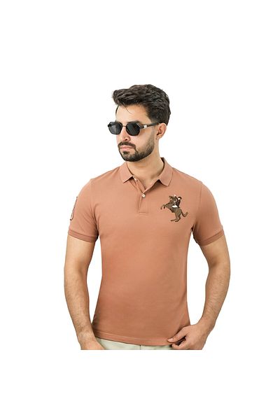 Giordano Men's Slim Fit Cotton Short Sleeve Napoleon Polo