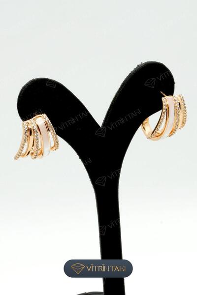 XUPING JEWELRY Taş Detaylı Altın Renk Xuping Küpe