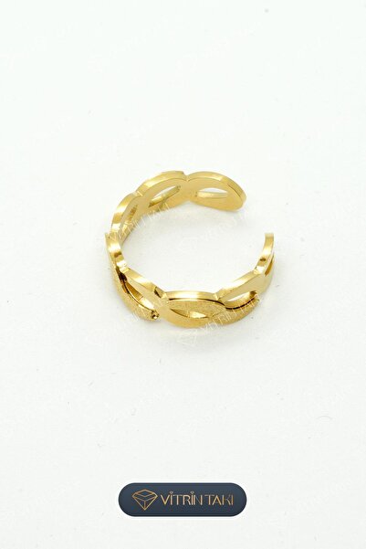 Çelik Altın Renk Ayarlanabilir Yüzük