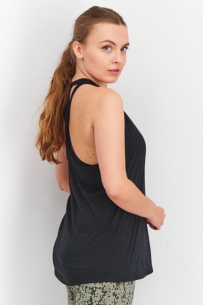 Nike Women Dri-Fit Sleeveless Elastika T-Back Logo Top, Black