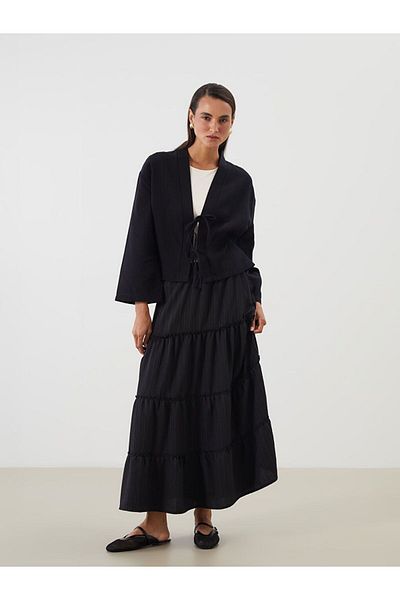 LC Waikiki Lcw Modest Folded Skirt with Elastic Waist