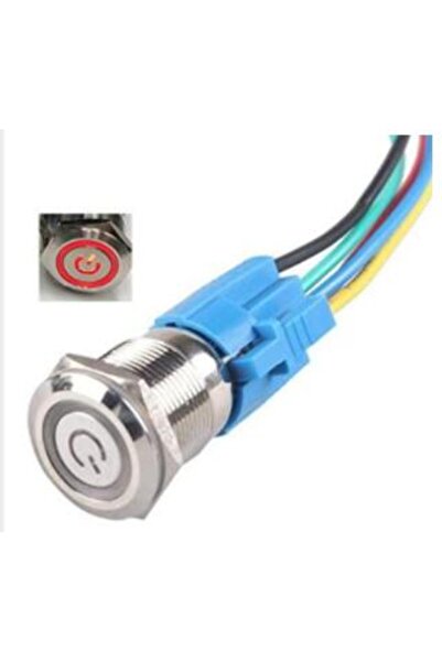 choice2 red with cable 16mm 12/16mm Latching Push Button Switch Metal Stainle...