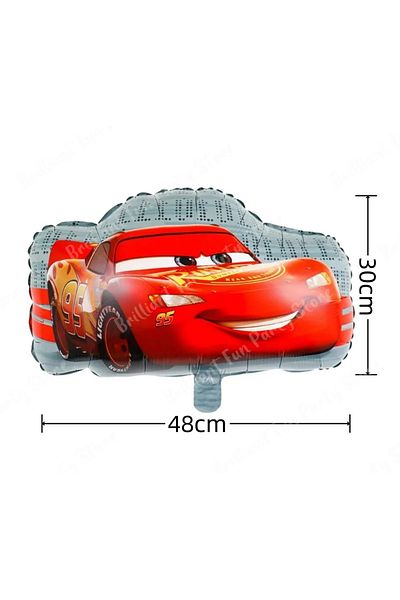 PARTİAVM 6 Years Old Cars Cars Lightning Mcqueen Race Car Concept Birthday Set Cake Balloon and Car Figure