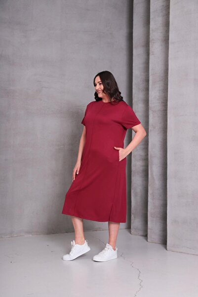 Ebsumu Γυναικείο υφασμάτινο πικέ φόρεμα μεγάλου μεγέθους