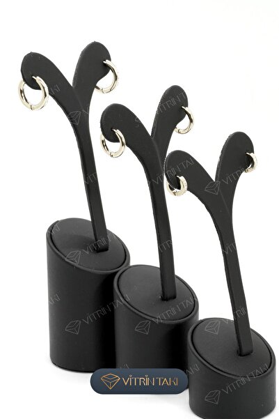 Çelik Taş Detaylı Gümüş Renk 6'lı Halka Küpe Set