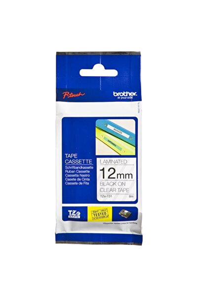 Brother TZE131 Laminated Labels, Black on Clear, 12mm