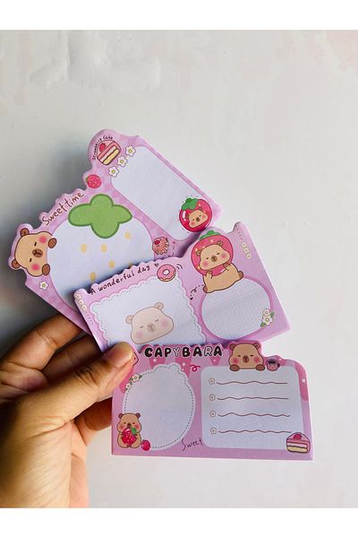 synshop Capybara Kapibara 3-Pack Postit Adhesive Note Paper