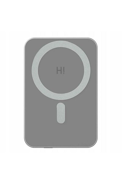 Fresh 'n Rebel Hinovo Magnetic Wireless Power Bank 5000mAh, 15W, MagSafe Compatible, Type-C Cable, Gray