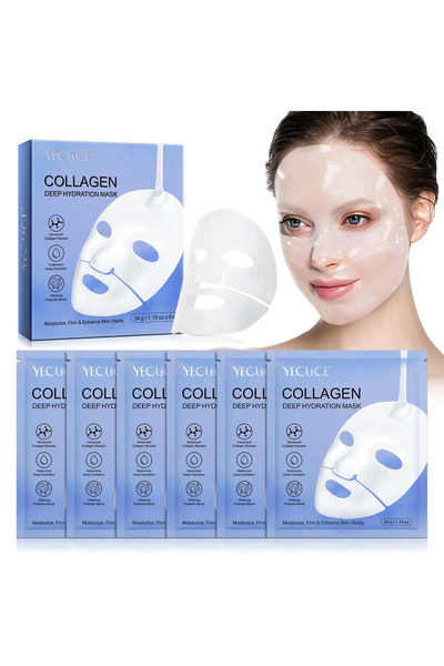 NOVA KISS Set de tratament premium cu 6 măști concentrate de colagen BIO, formulă avansată cu probiotice