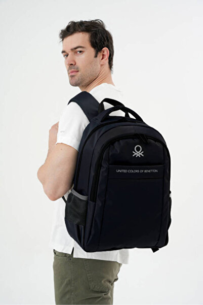 United Colors of Benetton Rucsac negru pentru școală unisex - Liceu - 20964