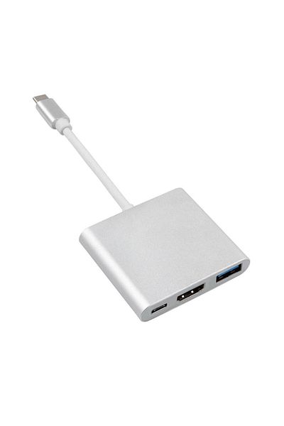 Maclean Adaptor MCTV-840, USB-C Male to HDMI, USB 3.0 and USB-C Female, 4K