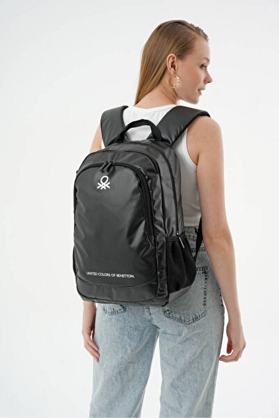 United Colors of Benetton Rucsac negru pentru școală unisex - Liceu - 20870