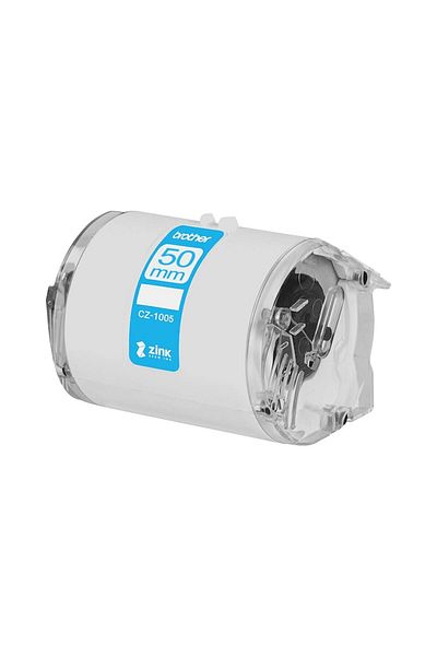 Brother CZ-1005 Label Roll, 50mm x 5m with Zink Zero Ink Technology