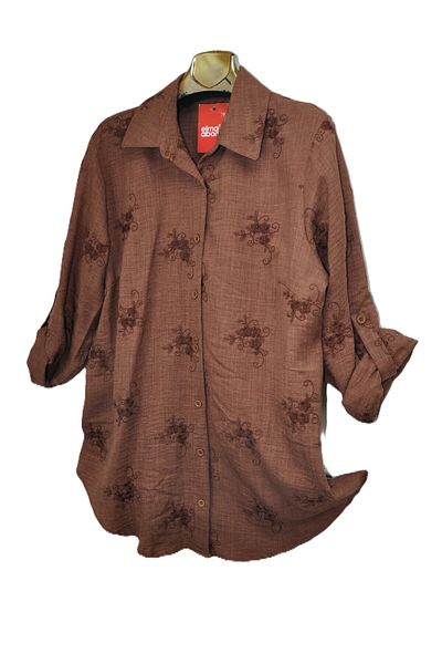 elma abone Worked Linen Shirt