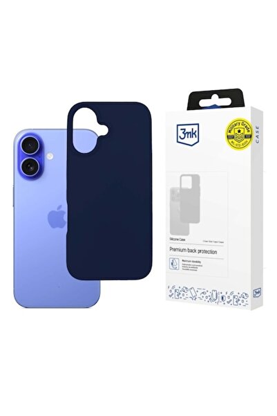 3MK Θήκη σιλικόνης σκούρα για iPhone 16 Plus, στρατιωτικού τύπου, μαύρη