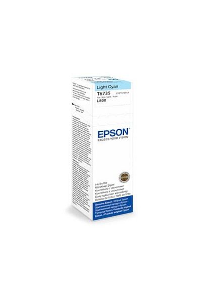 EPSON T6735 Ink Bottle, Original, for L800, L805, L810, L850, L1800, 70 ml, Light Cyan