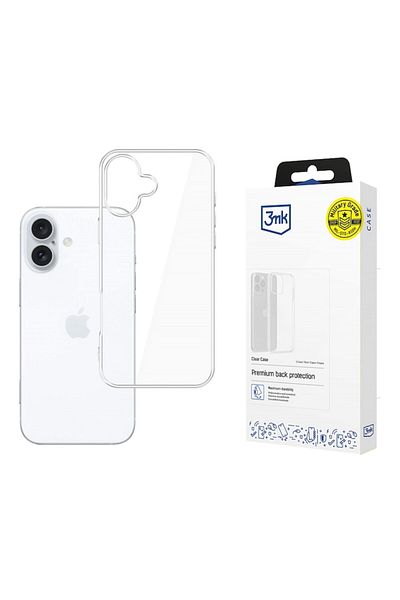 3MK Clear Case Protective Cover for iPhone 16 Plus, Transparent
