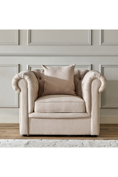 Home Box أريكة بذراعين من قماش السرو مع وسادة واحدة