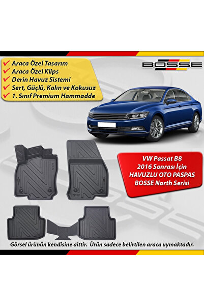 BOSSE North VW Passat B8 / B8.5 Paspas Araca Özel 2015-2025 Derin Havuzlu 3D ...
