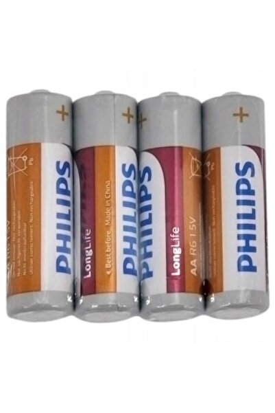 Philips Baterii AA/R6 LongLife 1,5V set 4 bucati, zinc-carbon