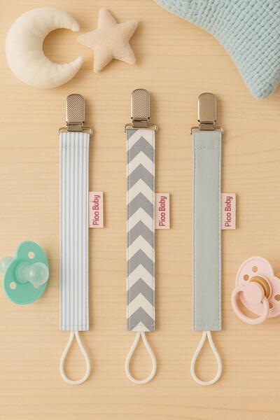 Pico Baby Emzik Askısı - Emzik Zinciri - Emzik Tutacağı 3'lü Set