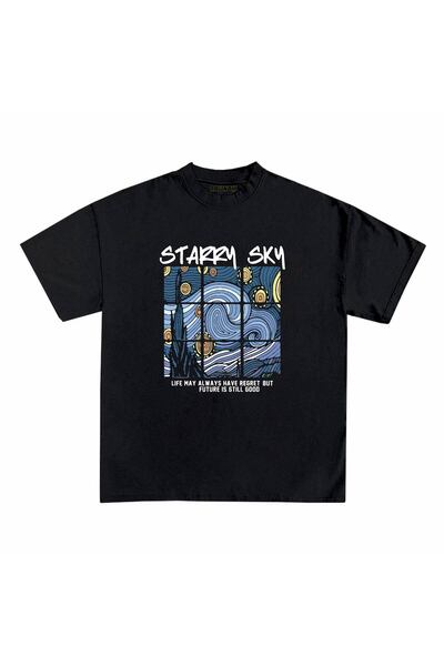 RawNox تيشيرت مطبوع بتصميم السماء المرصعة بالنجوم للجنسين